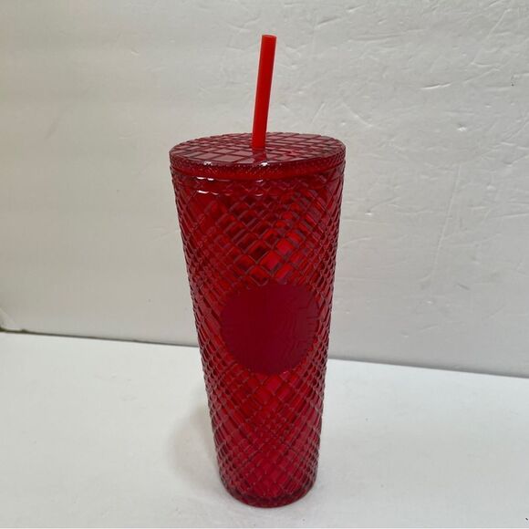 STARBUCKS‎ 2021 HOLIDAY COLLECTION RED JEWELED COLD CUP VENTI TUMBLER - Picture 1 of 5
